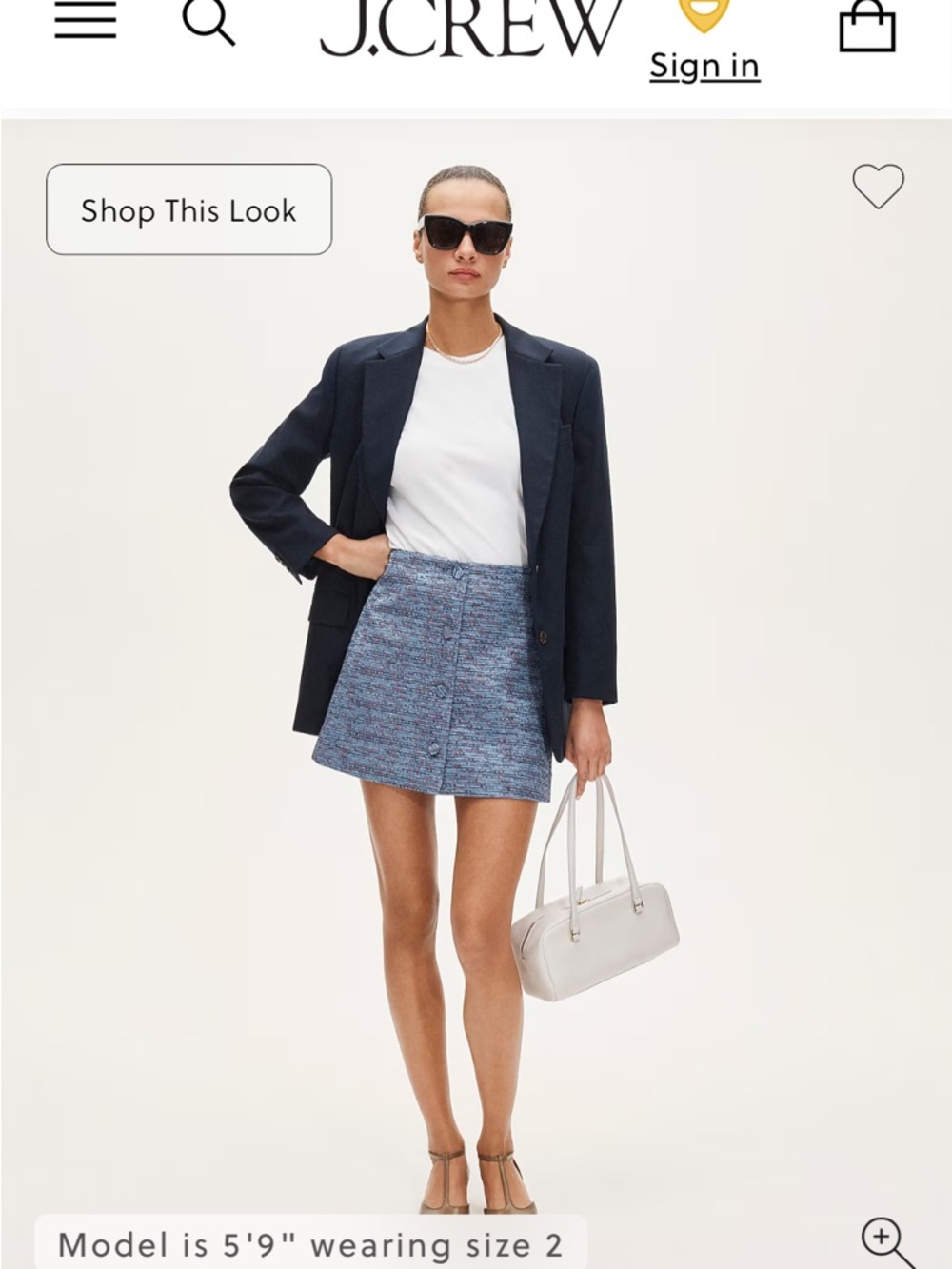 J.Crew | Fairfax button-front mini skirt in tweed